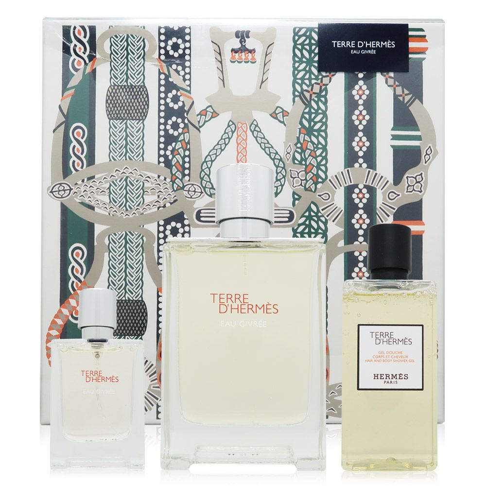 Hermes 愛馬仕 Terre dHermes Eau Givree 大地冷冽之水淡香精禮盒 EDP 100ml EDT12 5ml 沐浴露