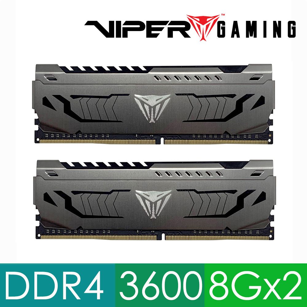 PATRiOT 博帝 美商 VIPER Steel DDR4 3600 16GB 2x8GB 桌上型記憶體 PChome 24h購物