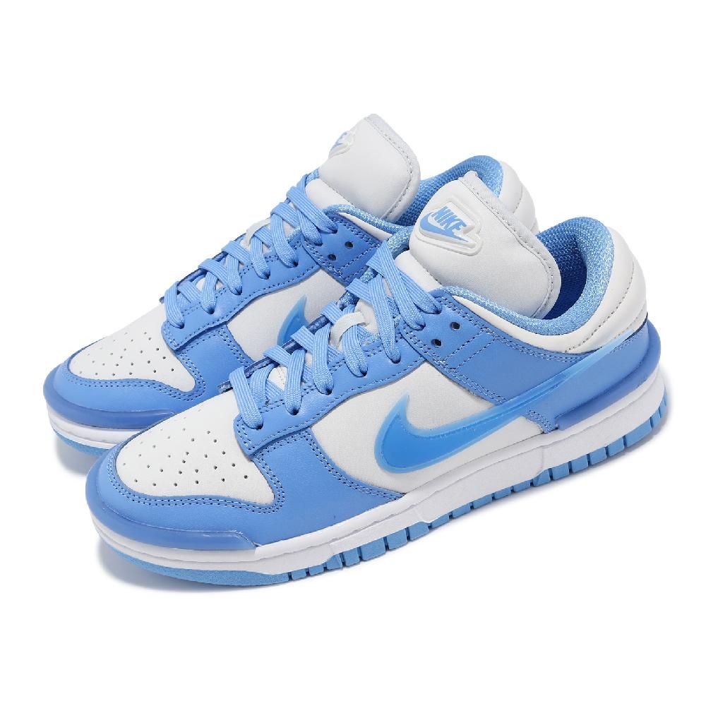 NIKE 耐吉 休閒鞋 Wmns Dunk Low Twist 女鞋 北卡藍 白 皮革 低筒 經典 DZ2794 002 PChome 24h購物