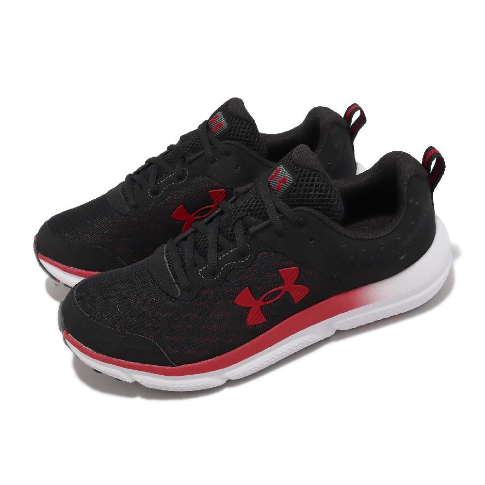 Under Armour 安德瑪 慢跑鞋 Charged Assert 10 男鞋 黑 紅 緩震 運動鞋 UA 3026175006