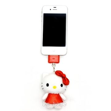 Hello Kitty 日本進口SANRIO傳輸連接頭造型吊飾