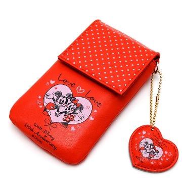 日本進口Disney手繪風【米奇&amp;米妮傳遞愛情】iphone4/4S提帶式手機皮套