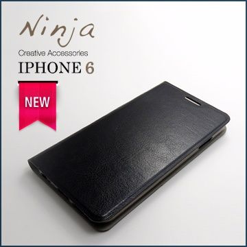 Ninja 東京御用 iPhone 6 (4.7吋) 經典瘋馬紋保護皮套黑色