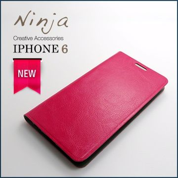 Ninja 東京御用 iPhone 6 (4.7吋)經典瘋馬紋保護皮套桃紅色