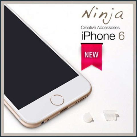 Ninja 東京御用 iPhone 6通用款耳機孔防塵塞+ Lightning防塵底塞透明2入裝