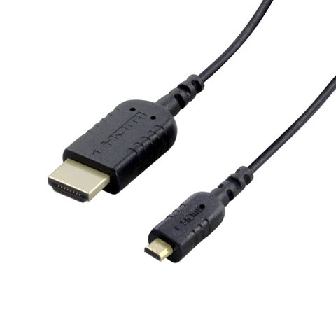 極細HDMI線！HD1408BK 標準HDMI(A) ─ Micro HDMI(D)（0.8M黑色）