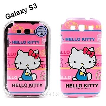 Sanrio 三麗鷗 韓國進口 S3 i9300【HELLO KITTY我愛粉紅】硬式手機背蓋/殼