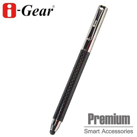 i-Gear 艾吉爾 高質感鋼珠筆+觸控筆  Premium碳纖維觸控鋼珠筆