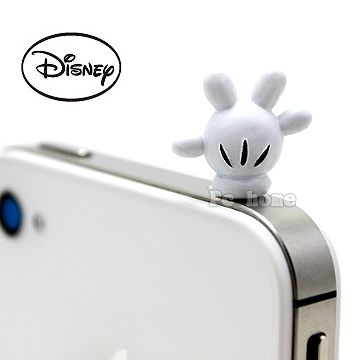  日本進口Disney【米奇小手】iphone音源孔防塵塞