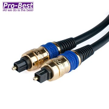 PRO-BEST 影音光纖線6.0mm,黑色可旋轉雙功能,長度2米