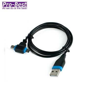 Pro-Best 柏旭佳 USB傳輸線-USB轉Micro/Mini USB(黑底藍)-1M