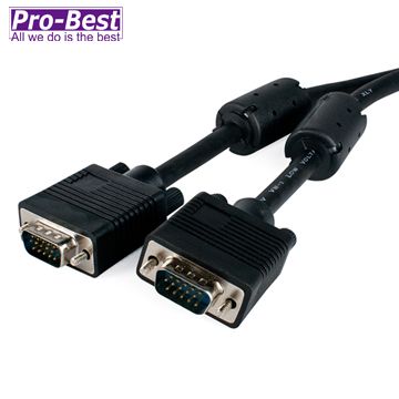 Pro-Best 柏旭佳 VGA CABLE 螢幕顯示器連接線 15公/15公,1.8米 黑色