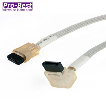 Pro-Best 柏旭佳 SATA1排線,90度對180,編織網,UV,L=100CM