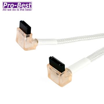 Pro-Best 柏旭佳 SATA1排線,90度對90度,編織網,UV,L=50CM