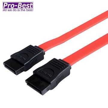 Pro-Best 柏旭佳 SATA1排線,180度對180度-50CM 紅色