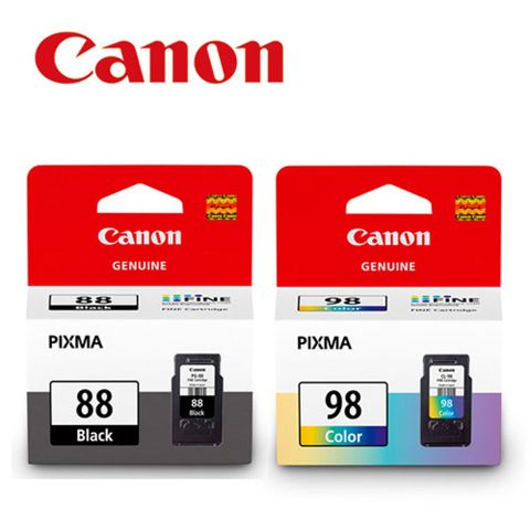 ◆買就送7-11禮券◆CANON PG-88 + CL-98 原廠大容量墨水匣(1黑1彩)◆適用CANON PIXMA E500/E600/E510