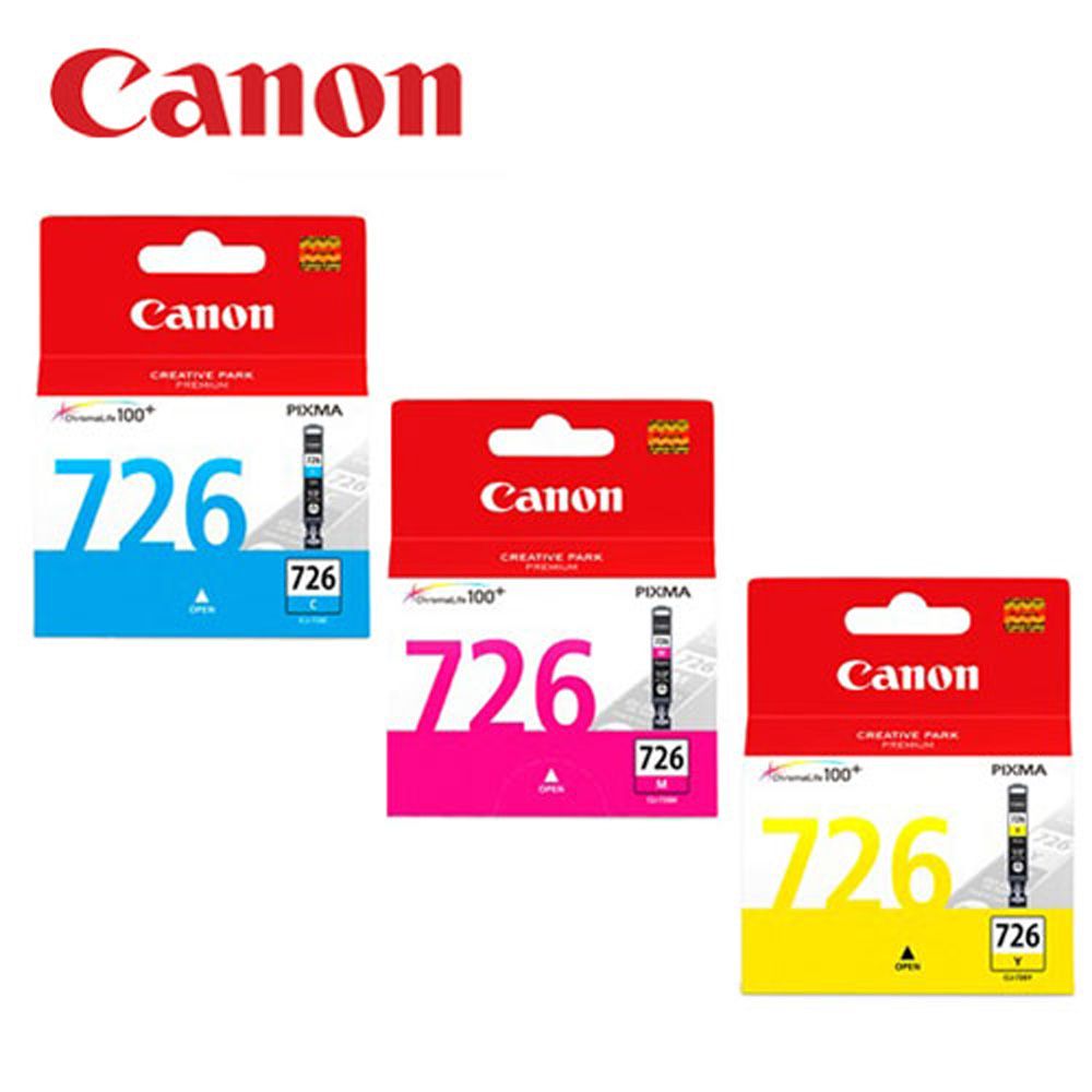 Canon 佳能  CLI-726 Y+M+C 原廠彩色墨水組 (3彩)  適用IP4870/MG5270/MG5370/MG6170/MG6270/MX897