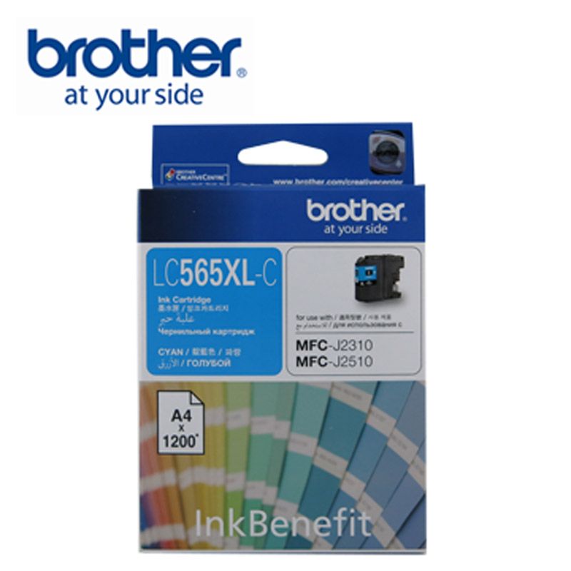brotherat your sideLC565L-C Cartridgeعلية Чернильный картриджCYANbrotherat your sidefor  with/MFC-J2310MFC-J2510A4X1200InkBenefit