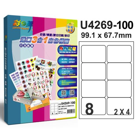 彩之舞進口3合1專業標籤U4269*2盒