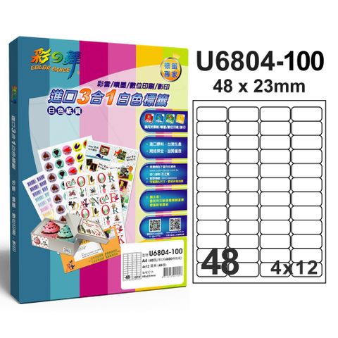 彩之舞進口3合1專業標籤U6804*2盒