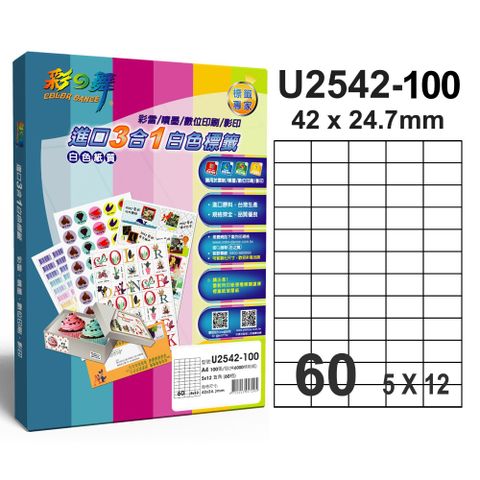 彩之舞進口3合1專業標籤U2542*2盒