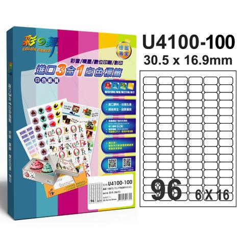 彩之舞進口3合1專業標籤U4100*2盒