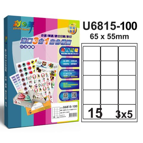 彩之舞進口3合1專業標籤U6815*2盒