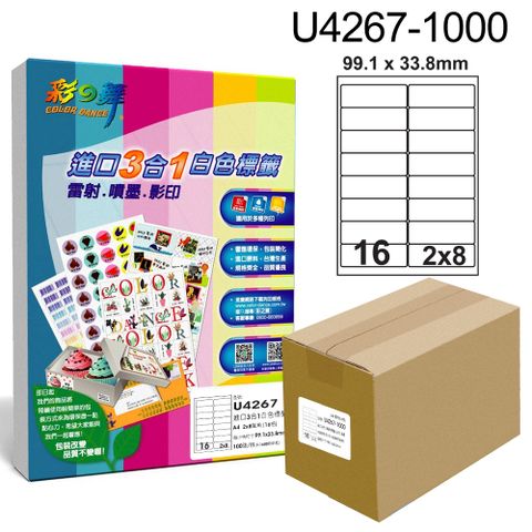 彩之舞進口3合1專業標籤U4267*1箱