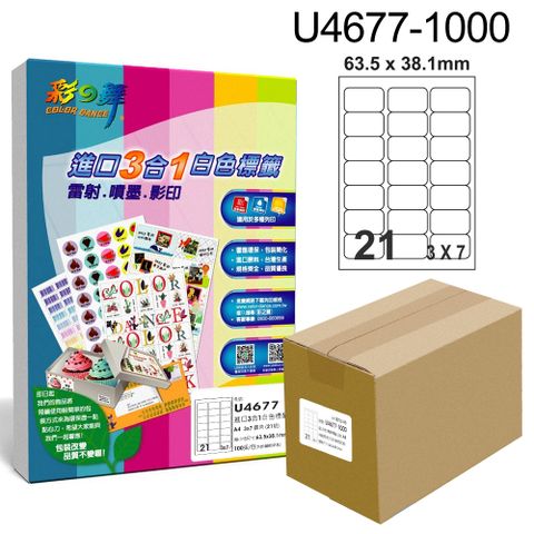 彩之舞進口3合1專業標籤U4677*1箱