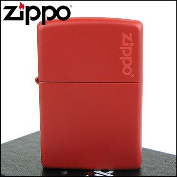 Zippo 美系~LOGO字樣打火機~Red Matte紅色烤漆