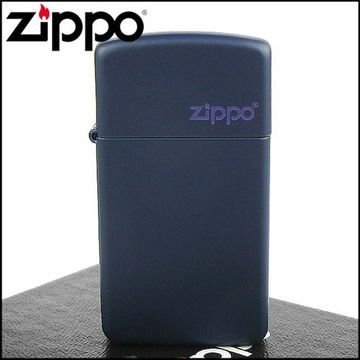 Zippo 美系~LOGO字樣打火機~(窄)Navy Matte海軍藍烤漆