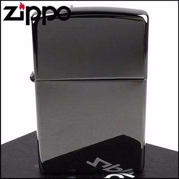 Zippo 美系~超質感Black ice~黑冰色鏡面打火機(寬版)