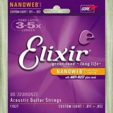 『Elixir民謠吉他弦』ELIXER高品質腹膜琴弦 11027