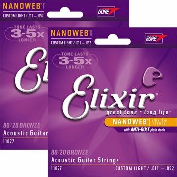 『Elixir民謠吉他弦』11027 ELIXER高品質腹膜琴弦 兩包特價組