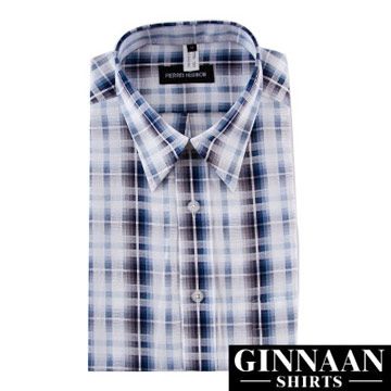 【GINNAAN 】簡約奢華優質選襯衫(漸層風咖啡藍相間)