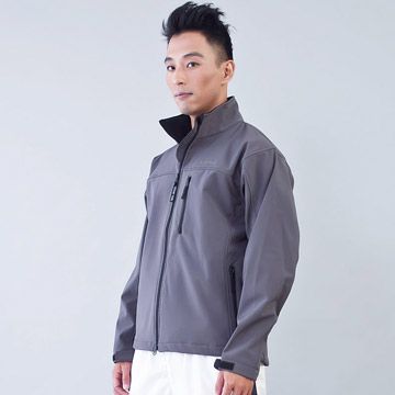 TECL-WOOD 《96614》防風防水透氣保暖Soft Shell(軟殼)夾克(灰色)(男)