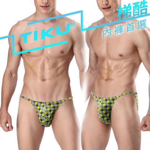 TIKU 梯酷 雅格 超彈低腰三角男內褲 黃灰 GY1152