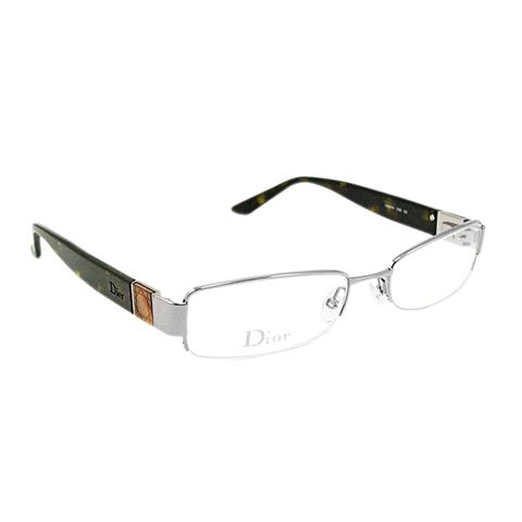快閃★激殺優惠↘快速出貨【Dior】光學鏡框眼鏡 CD3743 CDB 半框眼鏡 長方形鏡框 琥珀/銀 53mm