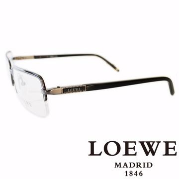 LOEWE 羅威 西班牙皇室品牌法瑯質半框正面平光眼鏡(銀)VLW266-0568