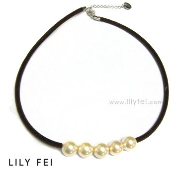 LILY FEI 絨質珍珠項鍊 L12N0185B