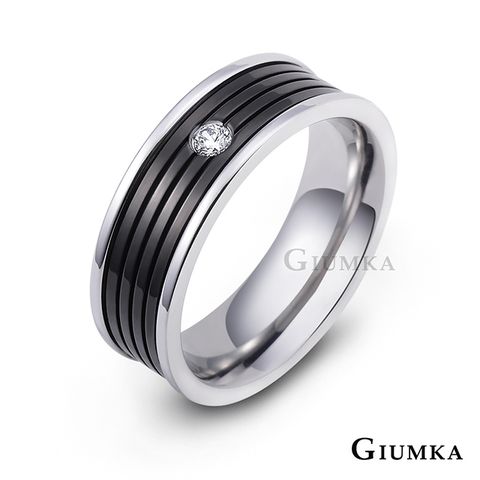 GIUMKA -情侶戒指-黑色男戒-簡單線條