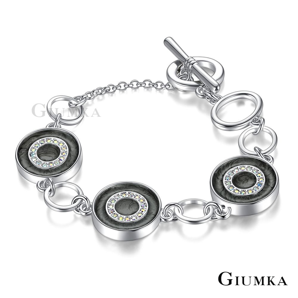GIUMKA 手鍊奢華甜甜圈T字扣(黑色)