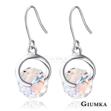 GIUMKA 戀戀水晶耳勾式耳環 精鍍正白K 甜美淑女款 (白) 一對價格 MF00599-1