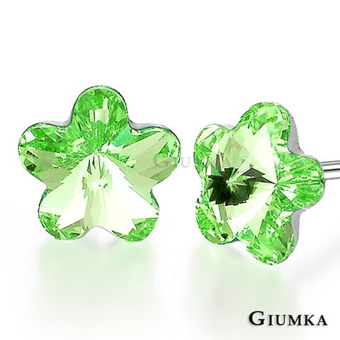 GIUMKA 特惠$398迷你花精靈水晶鋼針耳環 甜美淑女款 (綠水晶) 一對價格 MF00609-4