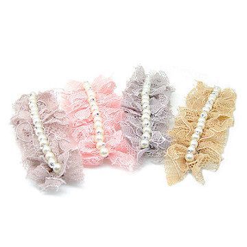 【Charme】日本蕾絲緞帶仿珠 髮夾