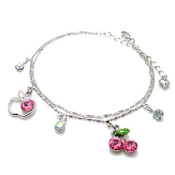 Charme 御金 韓國新品 夏日水果風 方晶鋯石 腳鍊