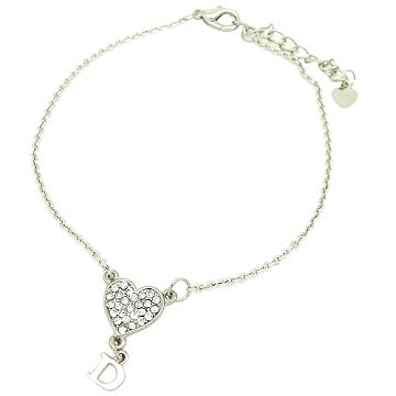 【Charme】 日韓新品 桃心D字垂墜 腳鍊