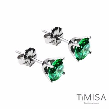TiMISA純鈦簡愛(M)-翡翠綠 純鈦耳環一對