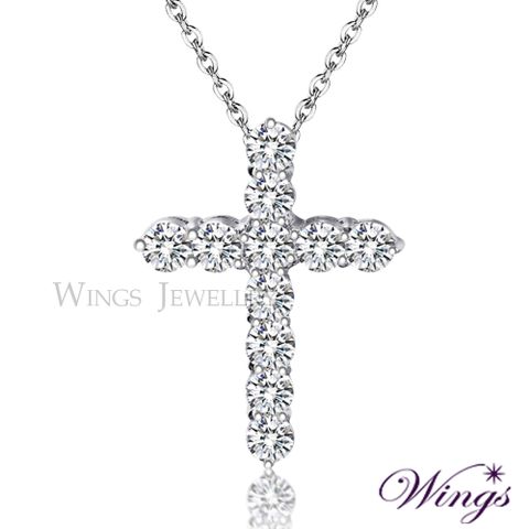 Wings 聖潔之心 經典十字架 八心八箭方晶鋯石項鍊 NW007S