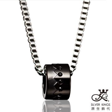 原生飾代SilverKings-加冕-316L白鋼項鍊-黑